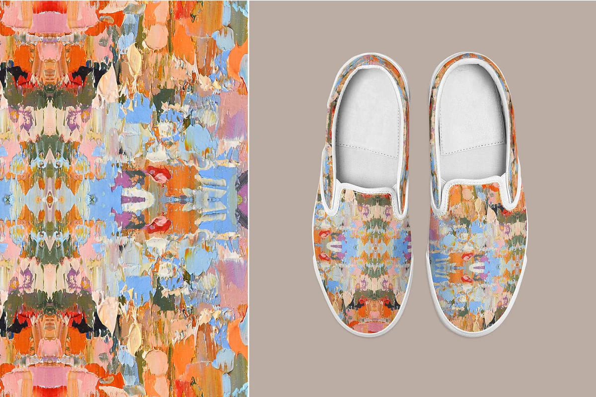 oil painting seamless patterns for shoes design.