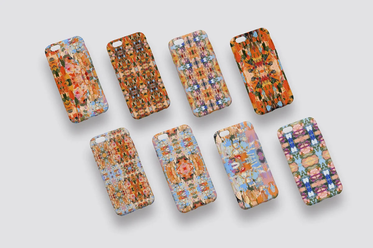 oil painting seamless patterns for phonecases design.
