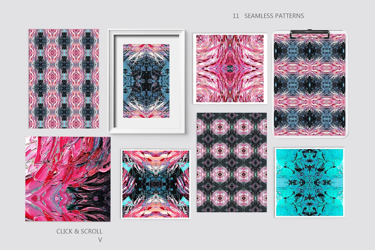 oil painting seamless patterns vol 6, 11 different designs.