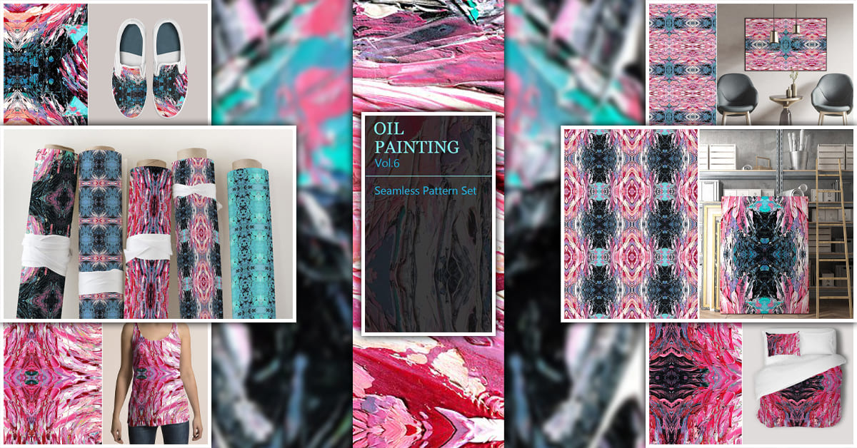 Oil Painting Seamless Patterns Vol.6 facebook image.