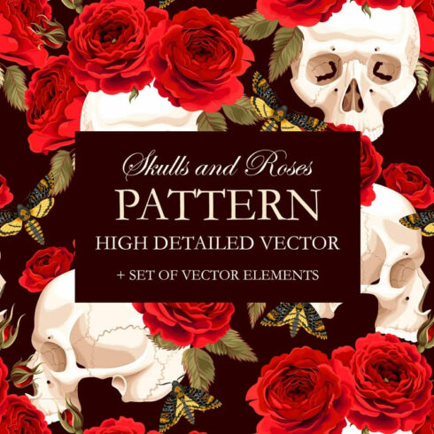 pattern with skulls and roses design.