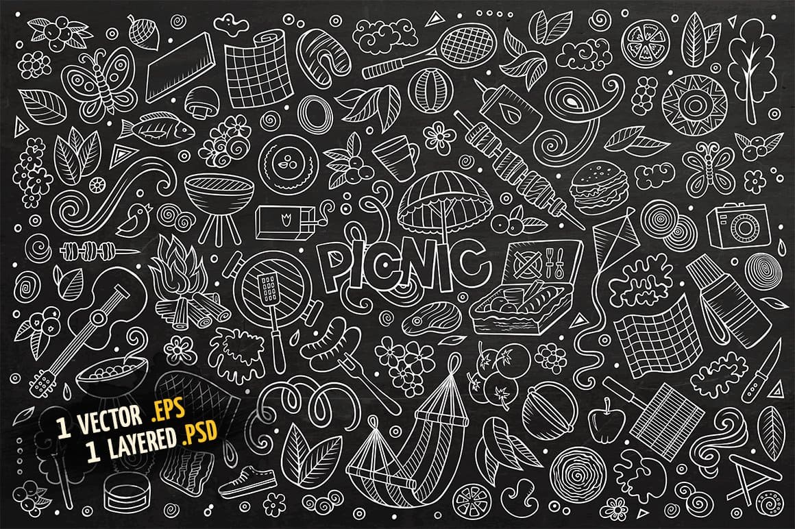 Picnic Objects Symbols Set Preview 4.
