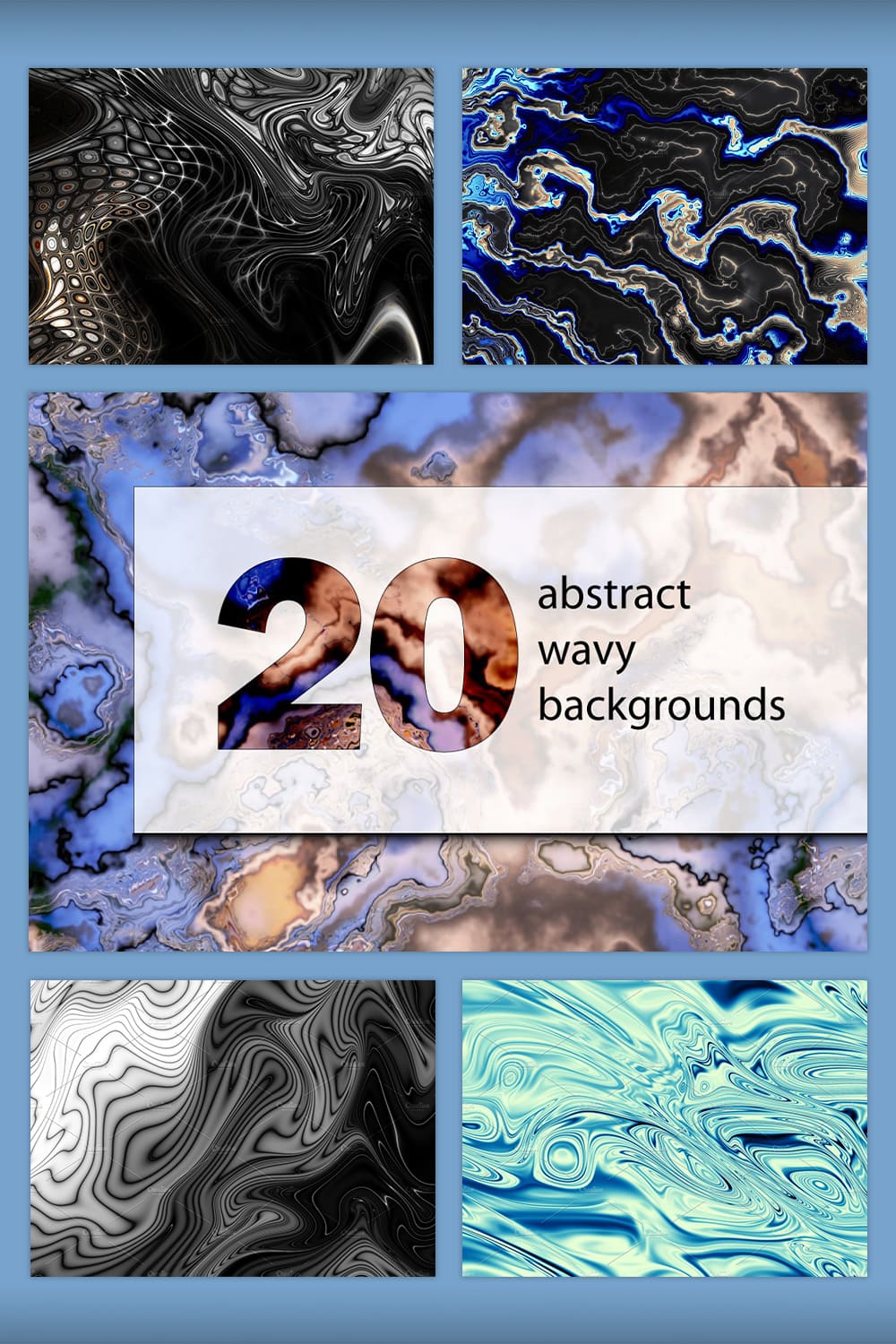 20 Abstract Wavy Backgrounds pinterest image.