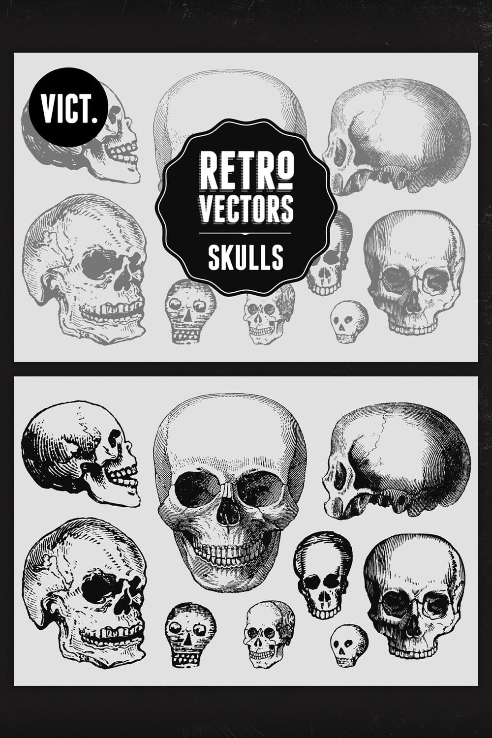 Vintage Skulls pinterest image.