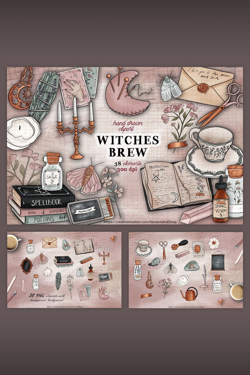 Witches Brew Clipart Kit pinterest image.