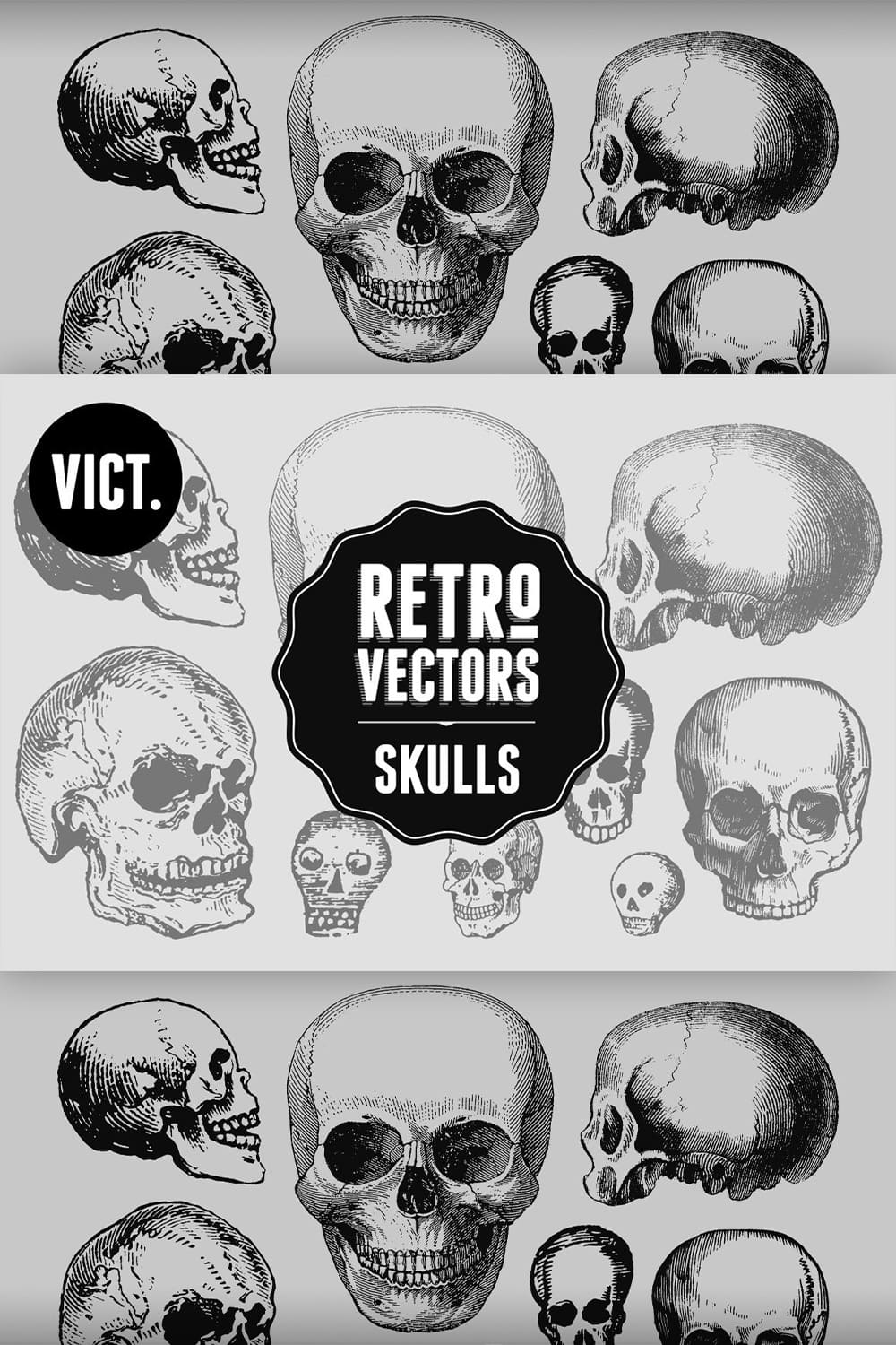 vintage skulls illustrations.