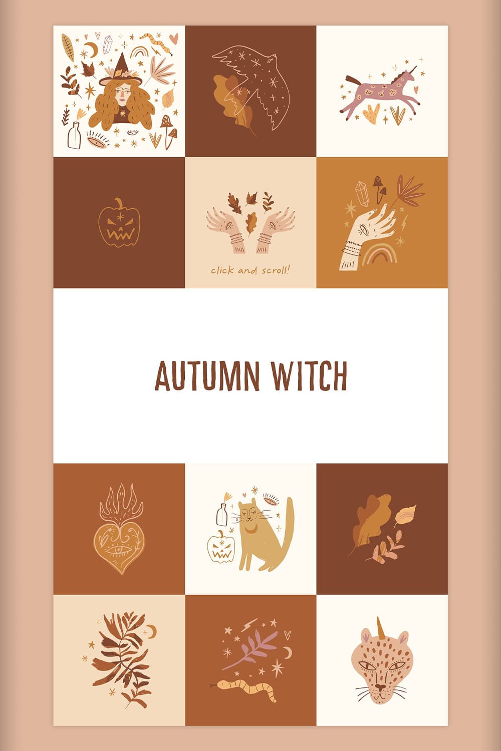 autumn witchclipart set.