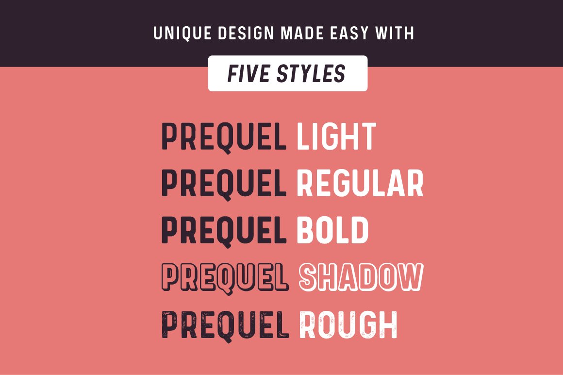 Five font styles are shown in the image.