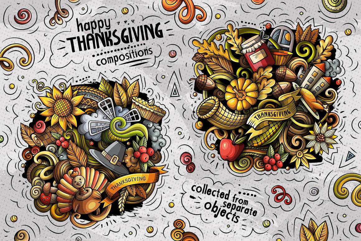Appropriate classic holiday Thanksgiving on prints.
