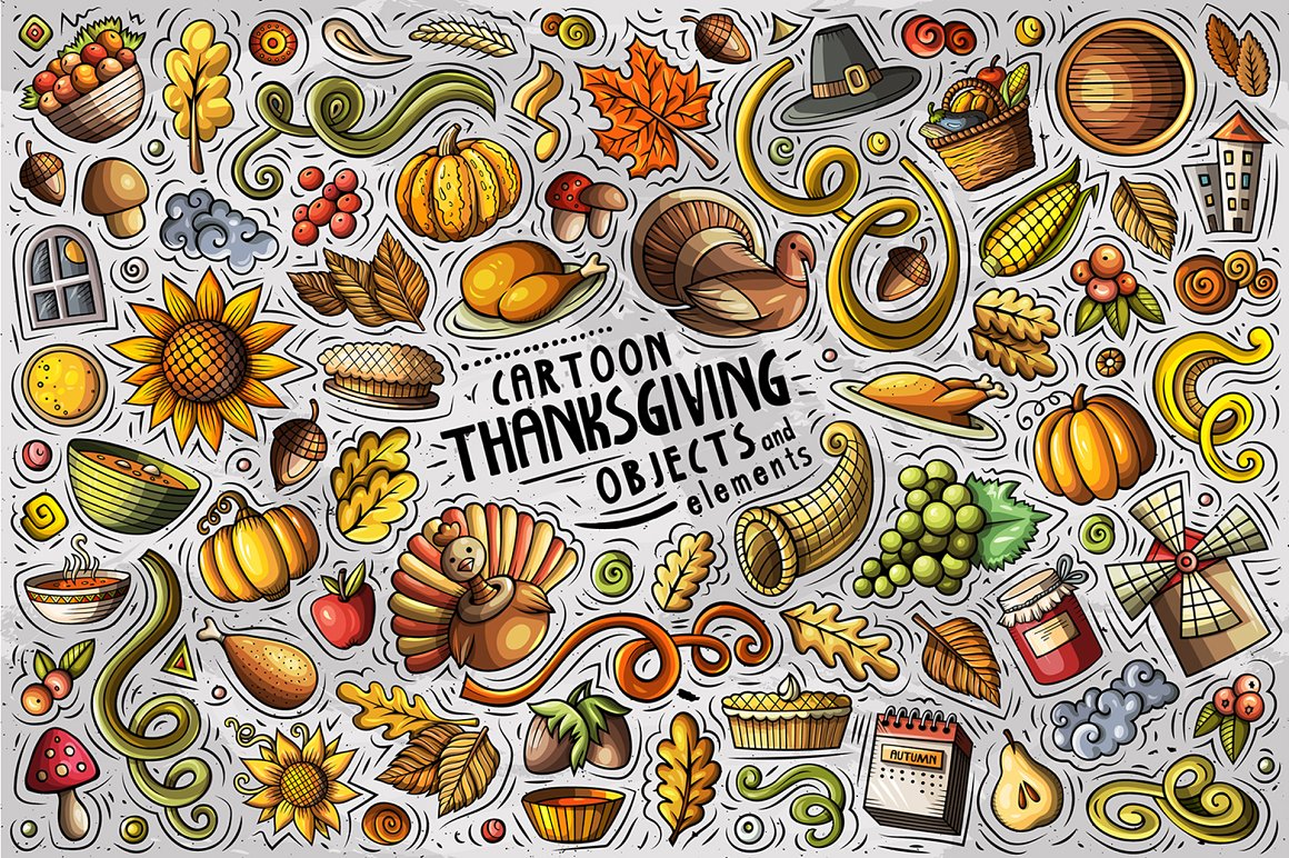 Objects on the day of thanksgiving in the image.