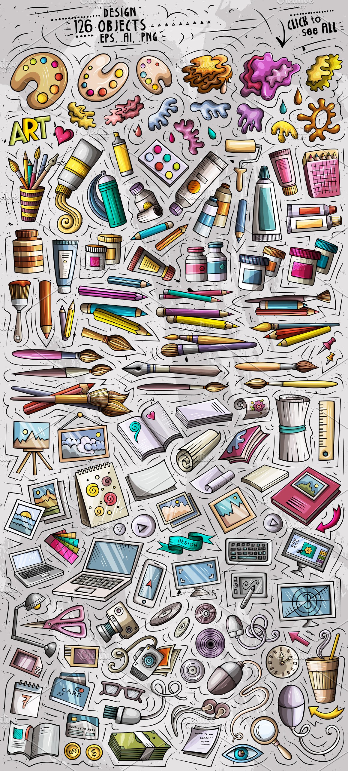 Drawing items, pencils, paint and more.