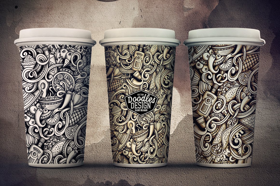 Prints for cups in the Mexican style.