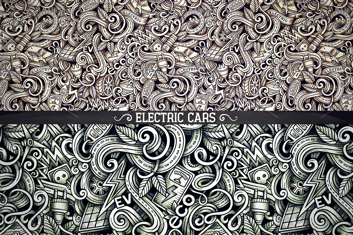 Electric cars are shown in the image.