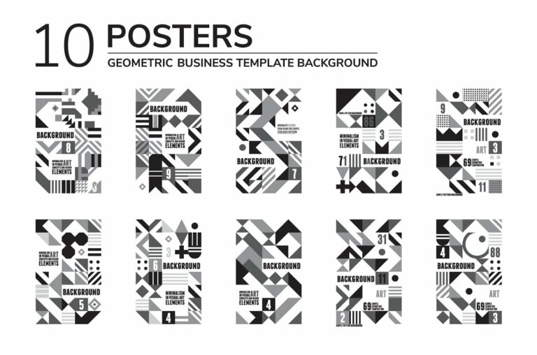20 Geometric Posters & 70 Shapes MasterBundles