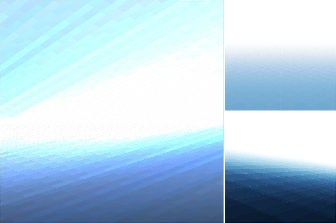 Abstract background from dark blue at the bottom to light blue at the top, white in the middle.