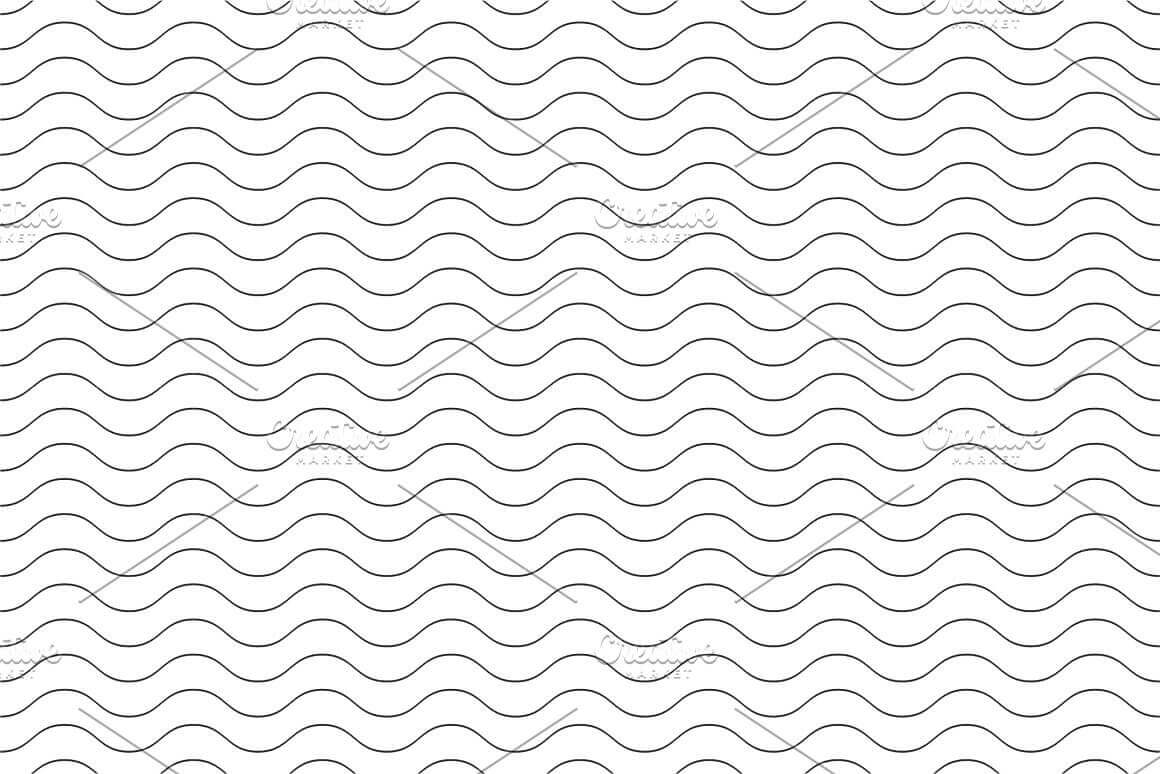 Pattern with drawn black wavy lines on a white background.