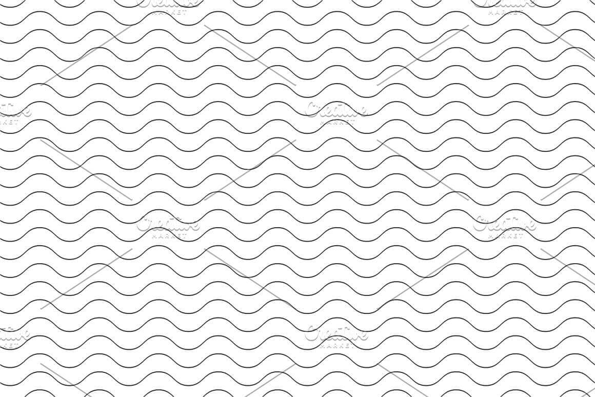 Wavy lines in black color, simple seamless pattern.