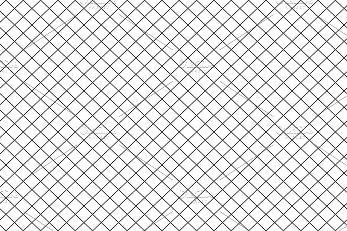 Rhombic grid in black color, simple seamless pattern.