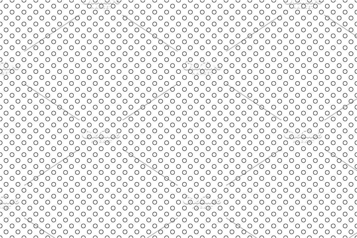 Hollow circles in black on a white background, a simple seamless pattern.