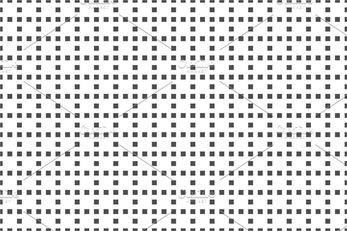 Black squares with different distance from each other.