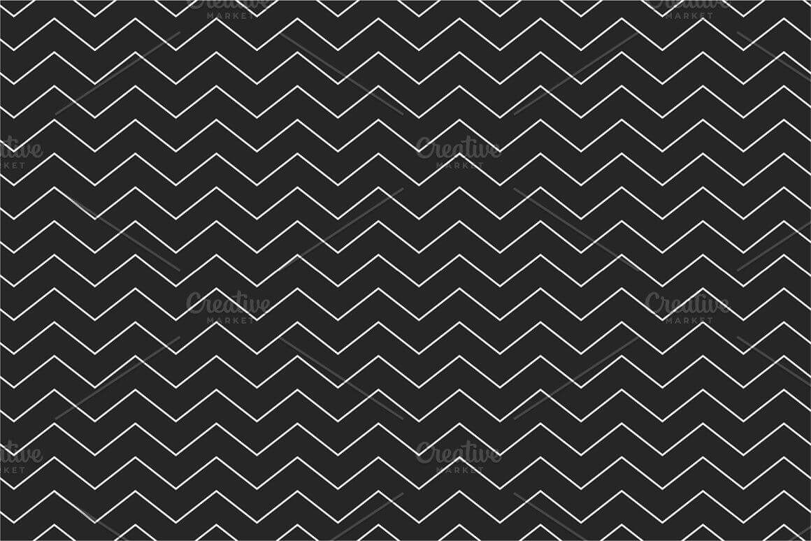 Simple seamless pattern in the form of horizontal zigzags on a black background.