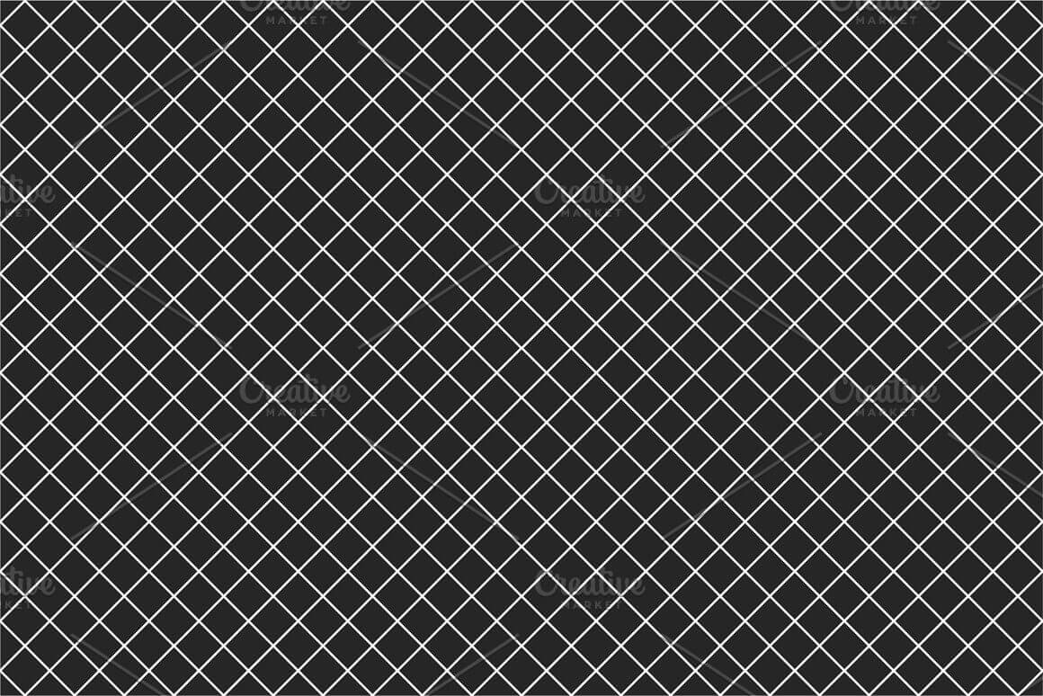 Pattern with drawn white intersecting diagonal lines on a black background.