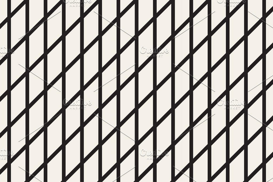 Some black lines are placed vertically, others diagonally, resulting in a geometric pattern on a white background.