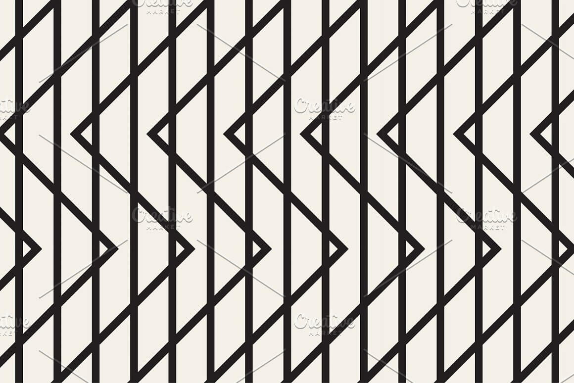 Connecting vertical lines and vertical zigzag stripes to form a geometric pattern.