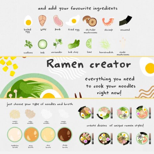 Ramen Creator. Cook Your Own Bowl! cover image.
