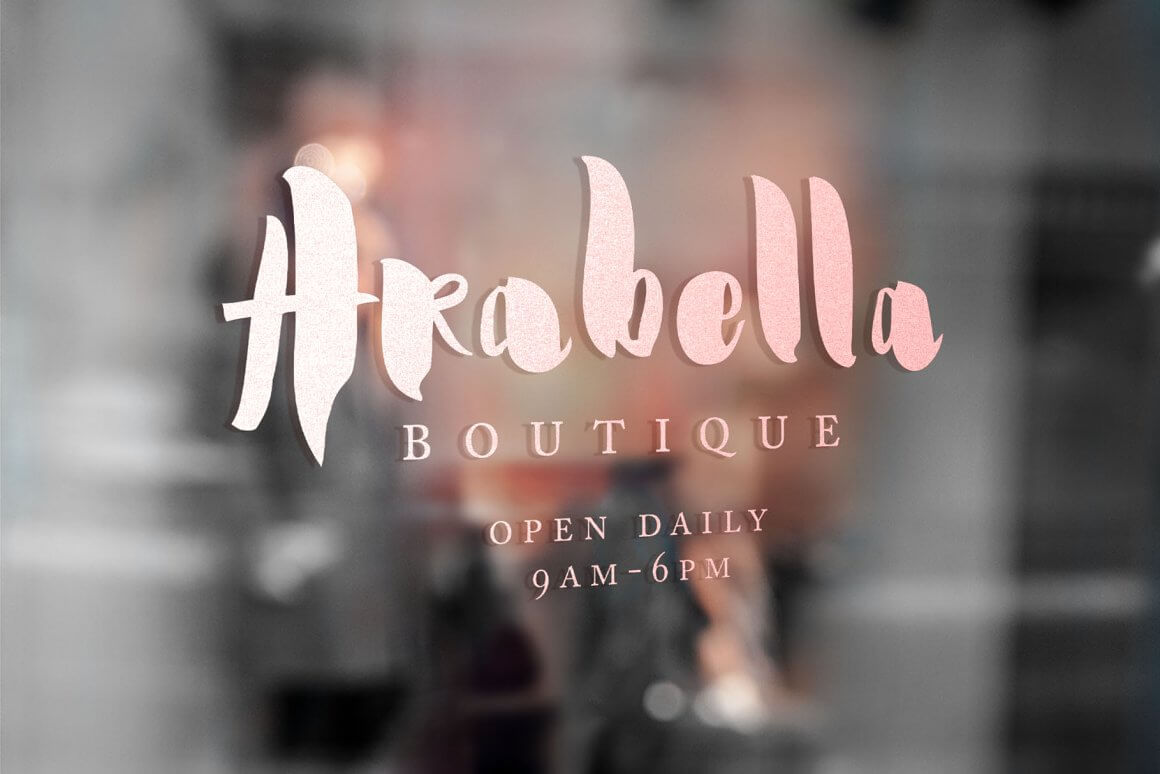 Arabella boutique open daily 9 am - 6 pm.