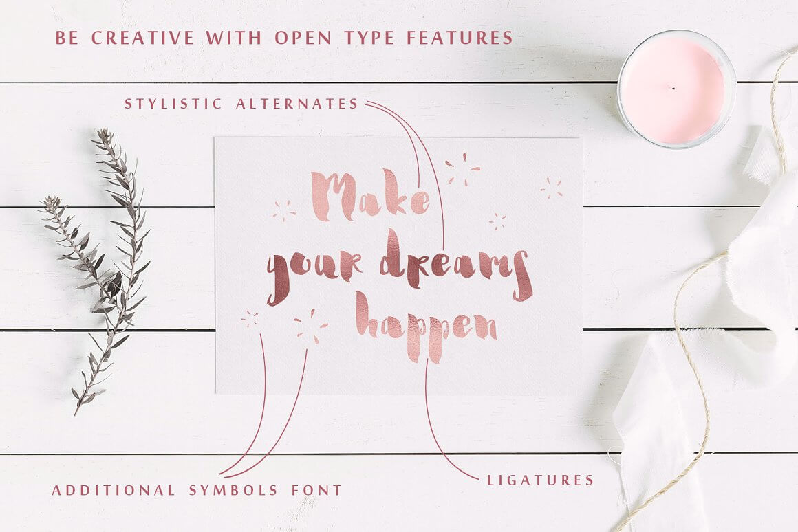 Be creative with open type features, make your dreams happen.