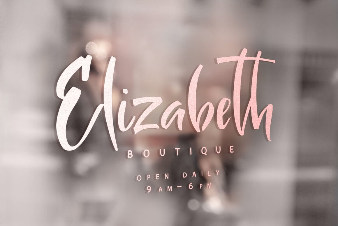 Elizabeth boutique open daily 9 am - 6 pm.