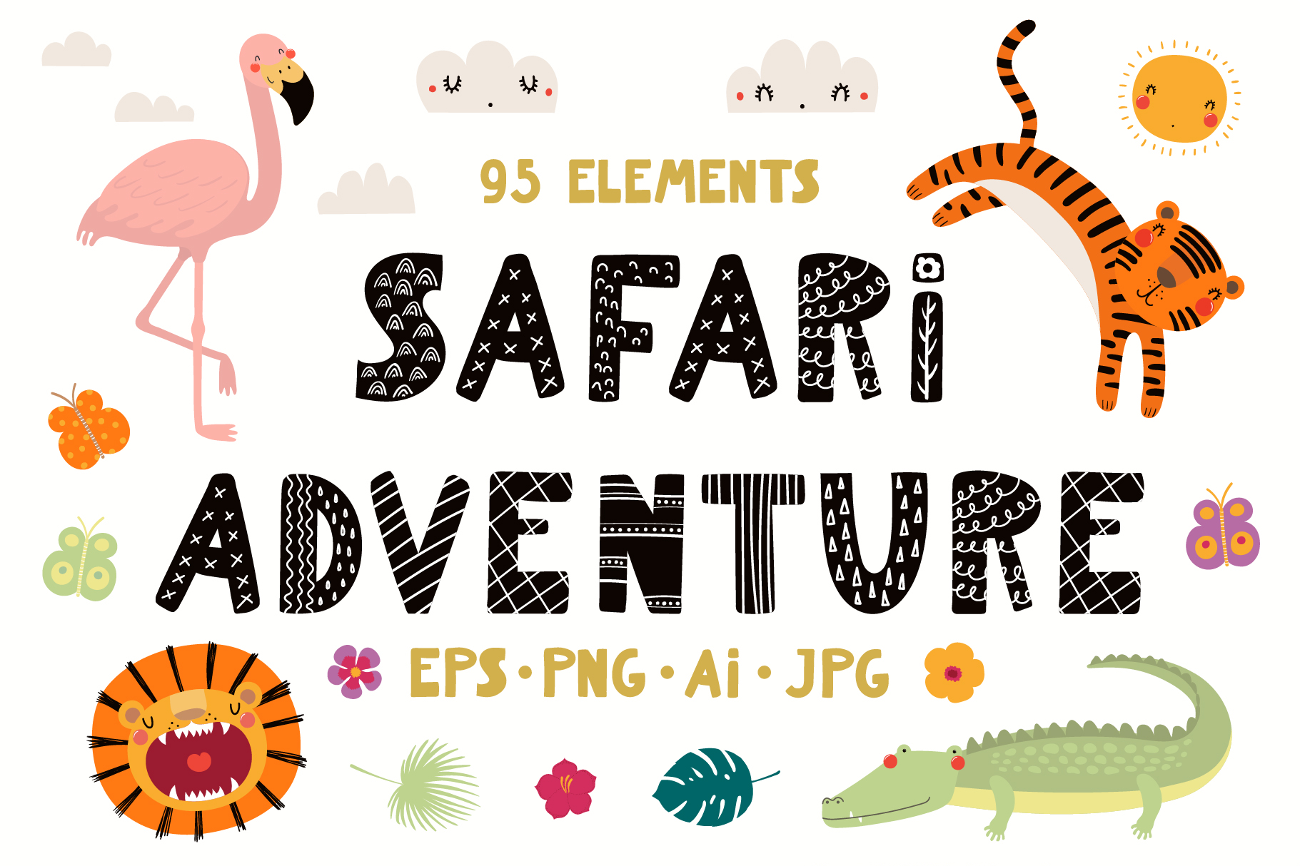 Safari adventure with animals for prints.