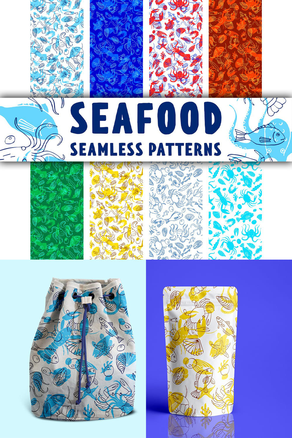 Seafood Patterns pinterest image.