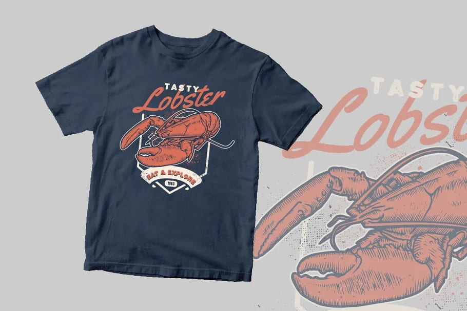 seafood vectorpack t-shirt mockup.