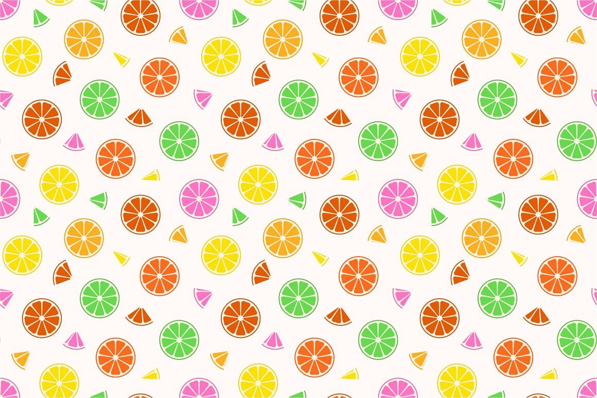 Seamless colorful fruit patterns.