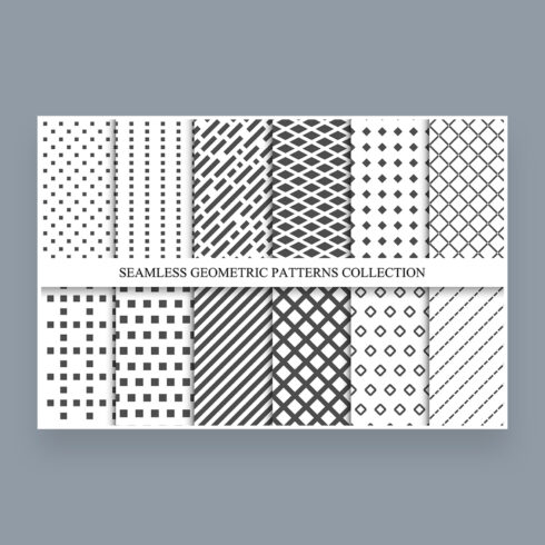 seamless geometric patterns set cover image.