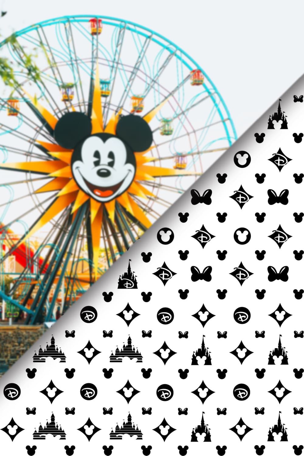 Disney Louis Vuitton Seamless Pattern SVG