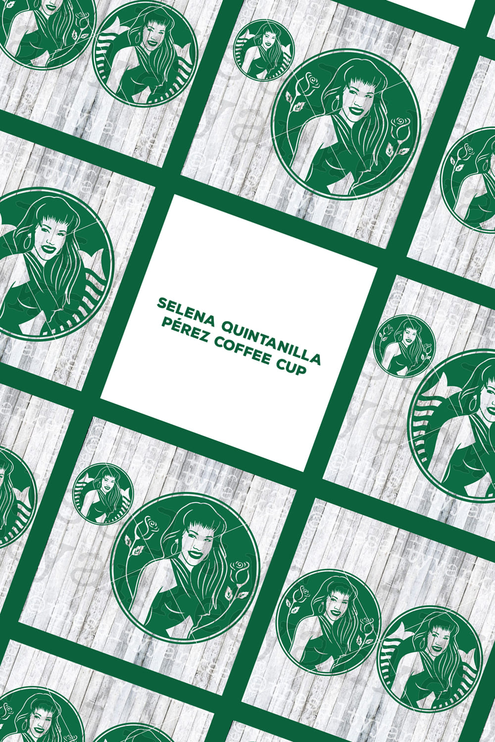 Selena Quintanilla-Pérez Coffee Cup Logo Circle SVG File Download pinterest image.