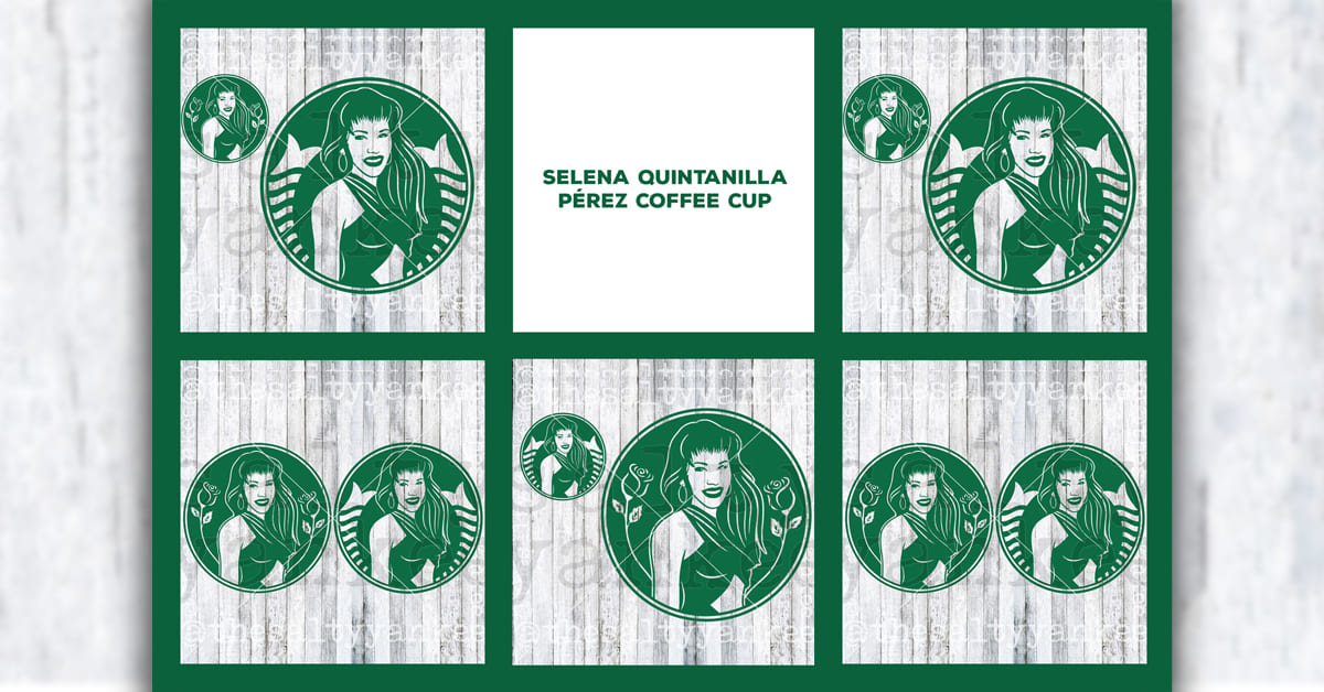 Selena Quintanilla-Pérez Coffee Cup Logo Circle SVG File Download facebook image.