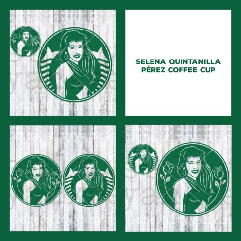 Selena Quintanilla-Pérez Coffee Cup Logo Circle SVG File Download cover image.