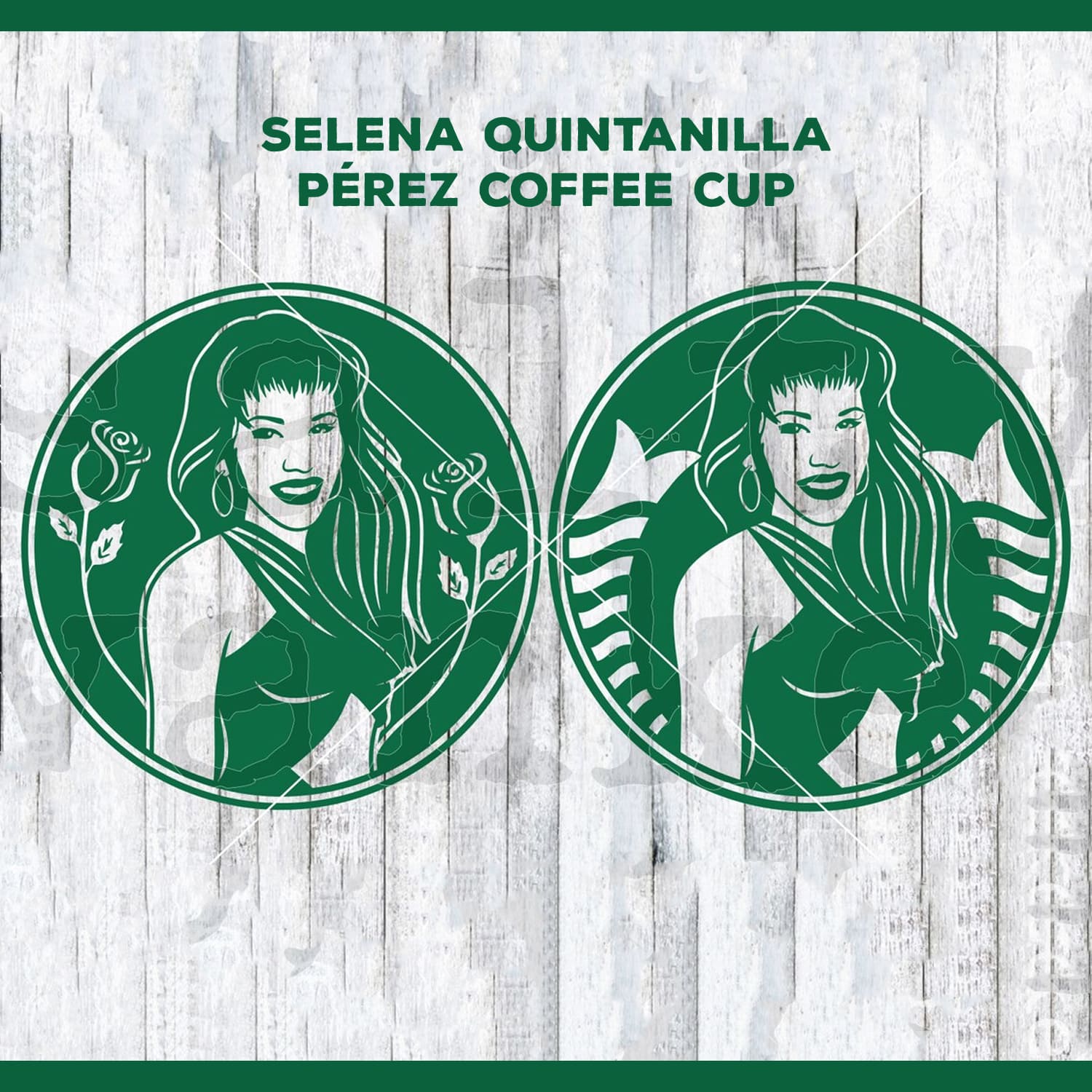selena quintanilla perez coffee cup logo circle svg file download for your design.