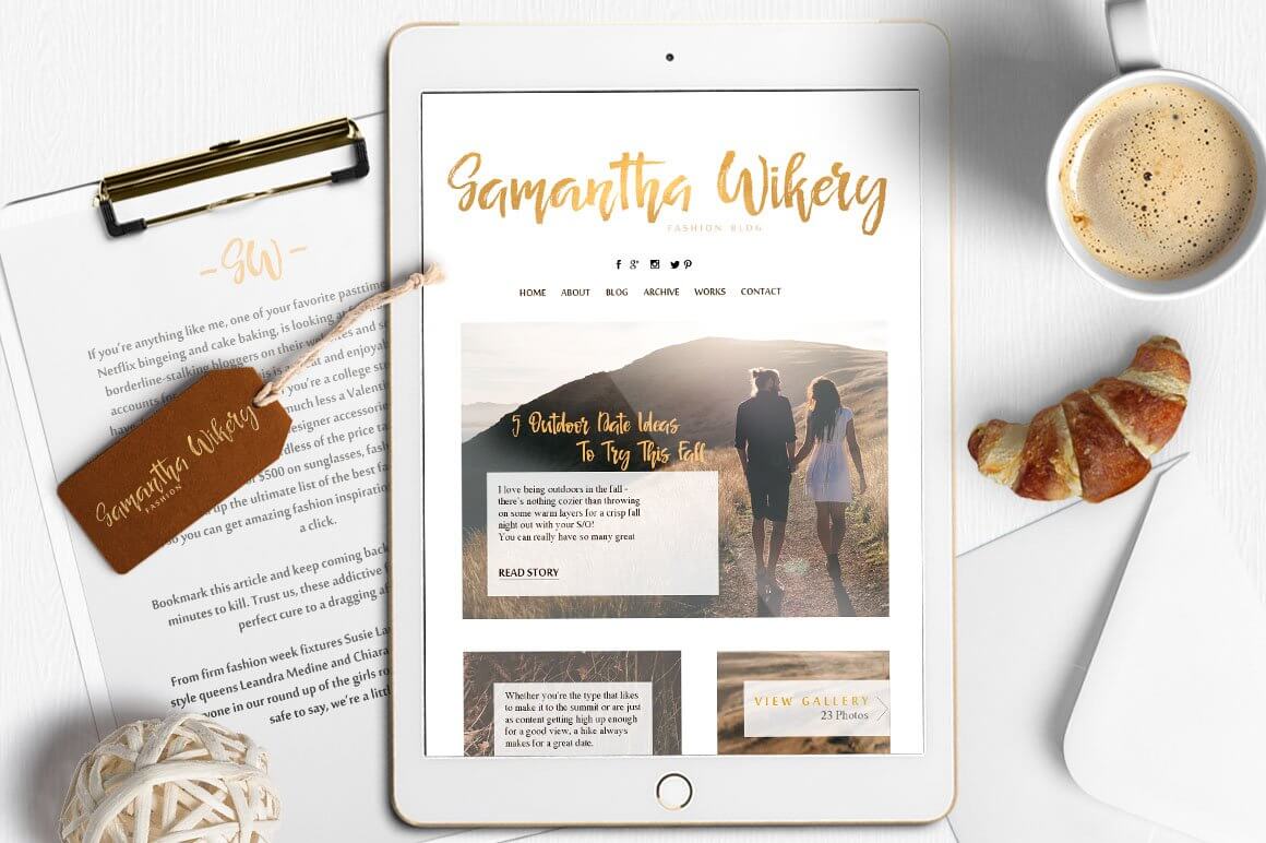 Preview Samanta Wikery, fashion blog, on the tablet.