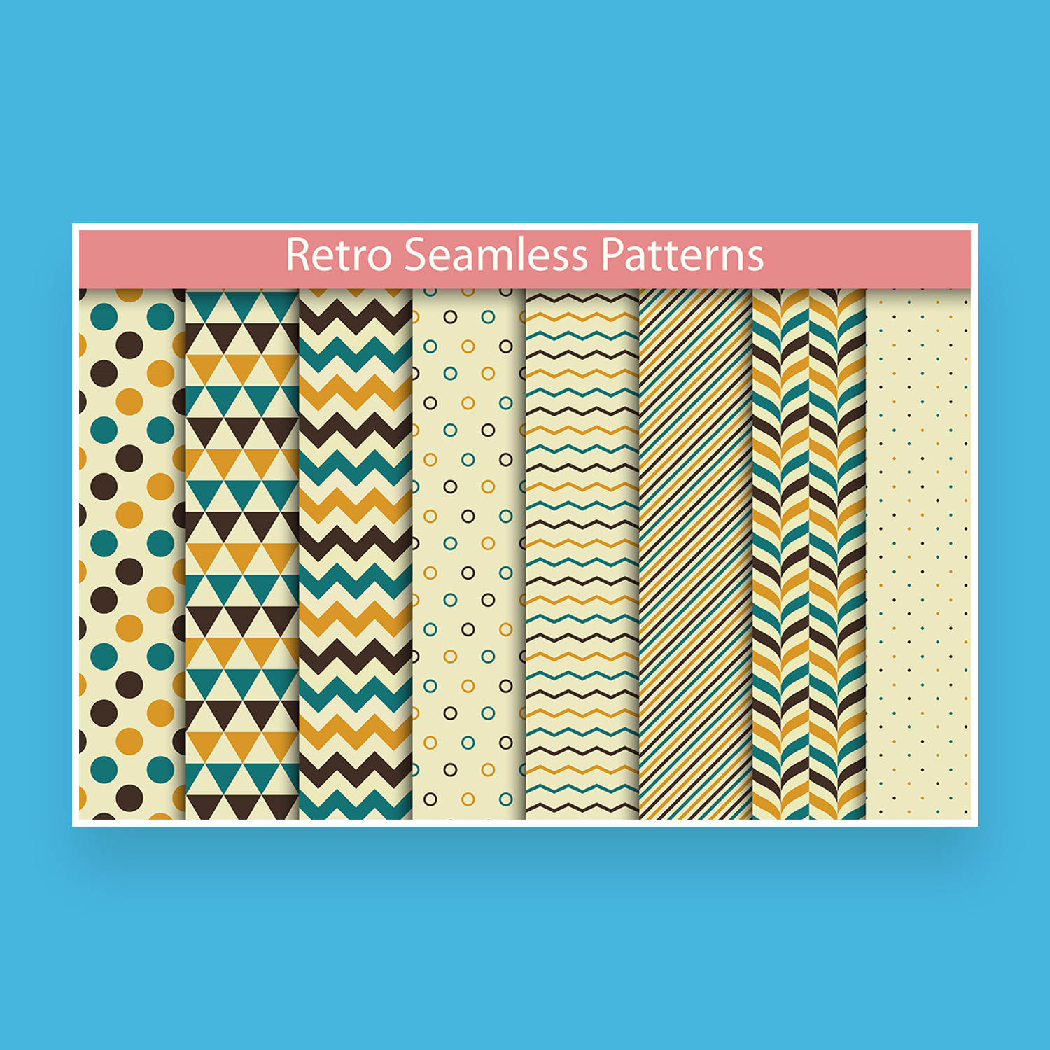 set of retro seamless patterns cover image.