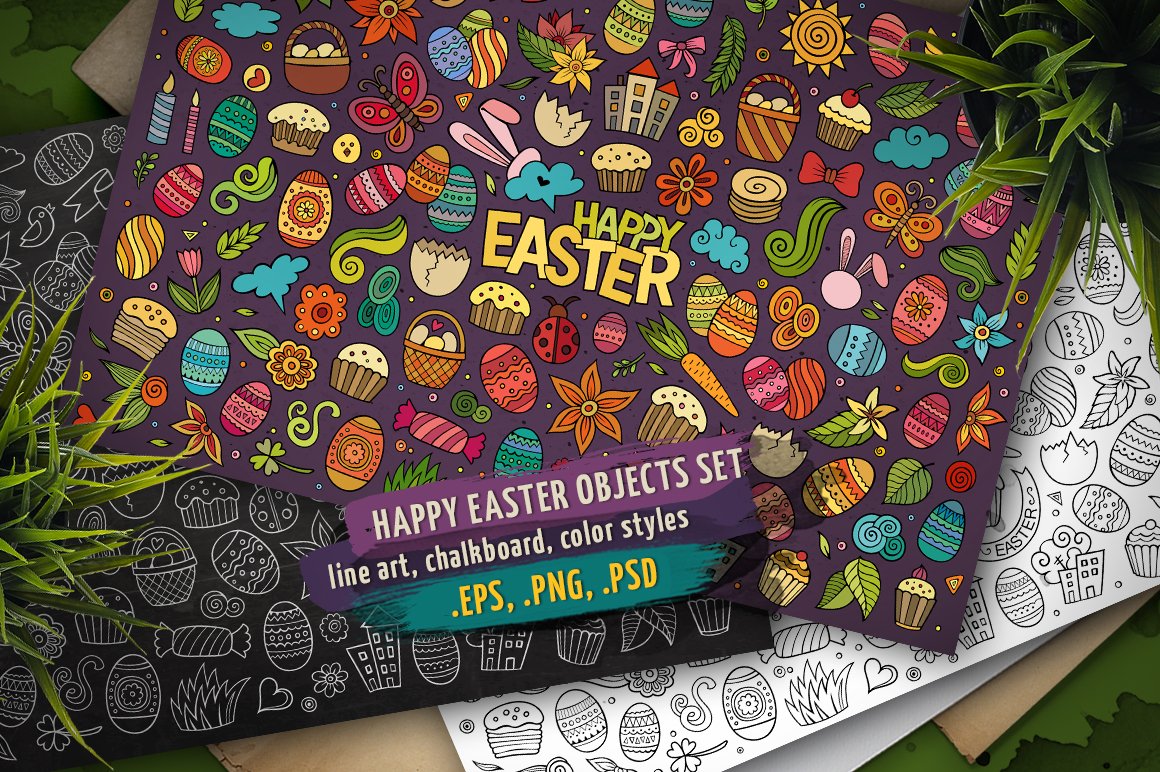 Easter pack of images describing the theme.