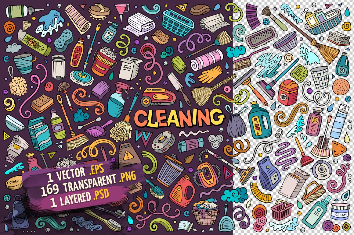 Elegant presentation of images on the theme of cleaning.