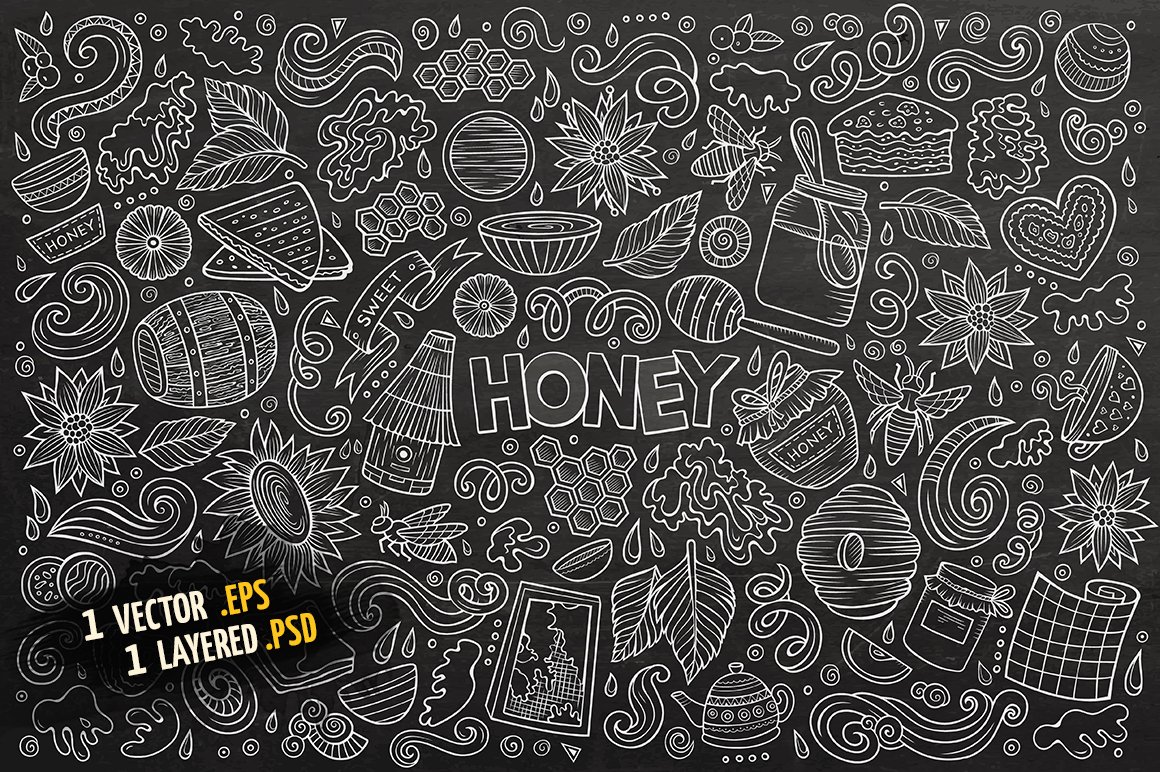 The image is associated with honey on a black background.
