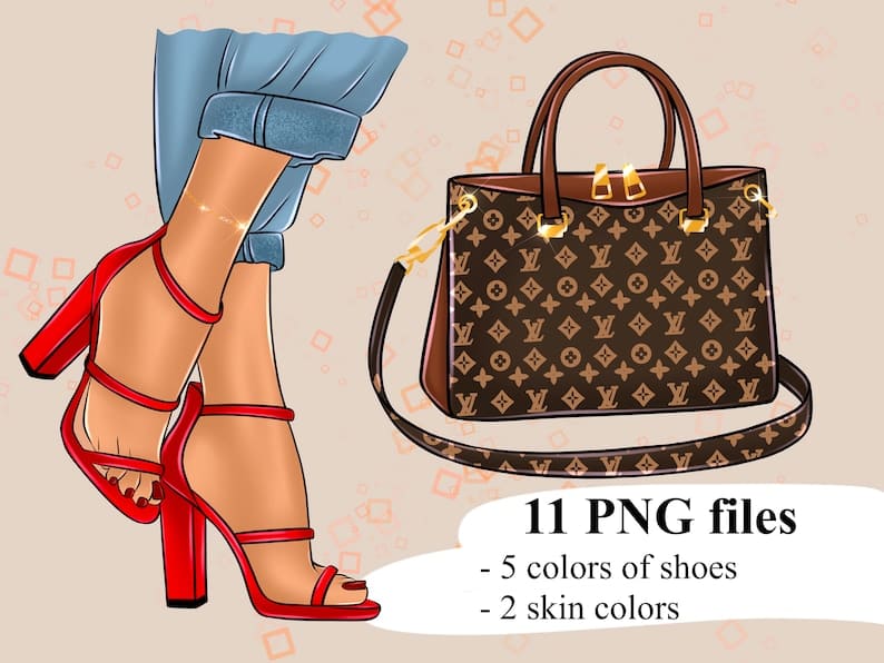 shoes and bag clipart.