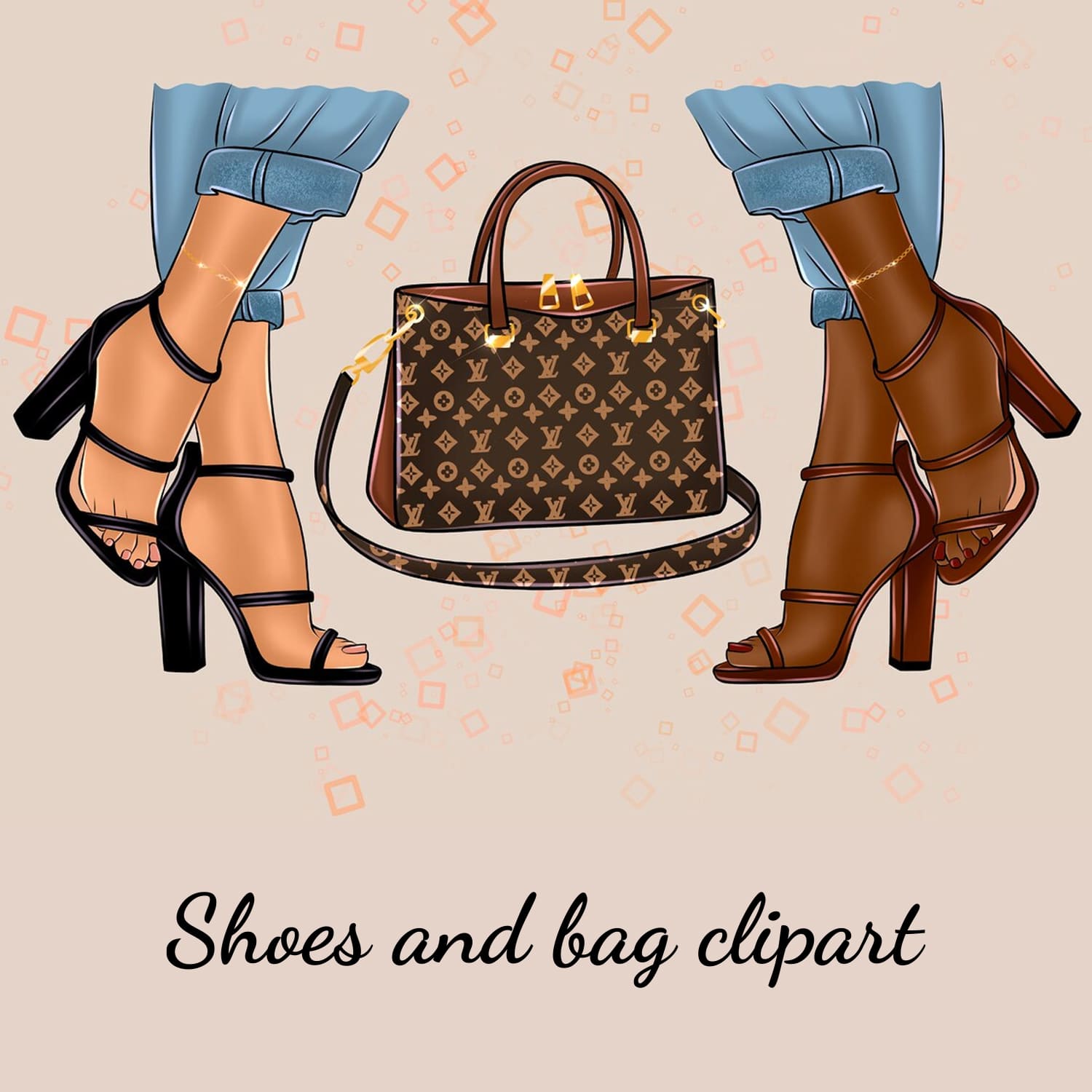 Shoes and Bag Clipart cover image.