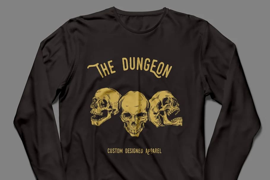 skulls t-shirt design mockup.